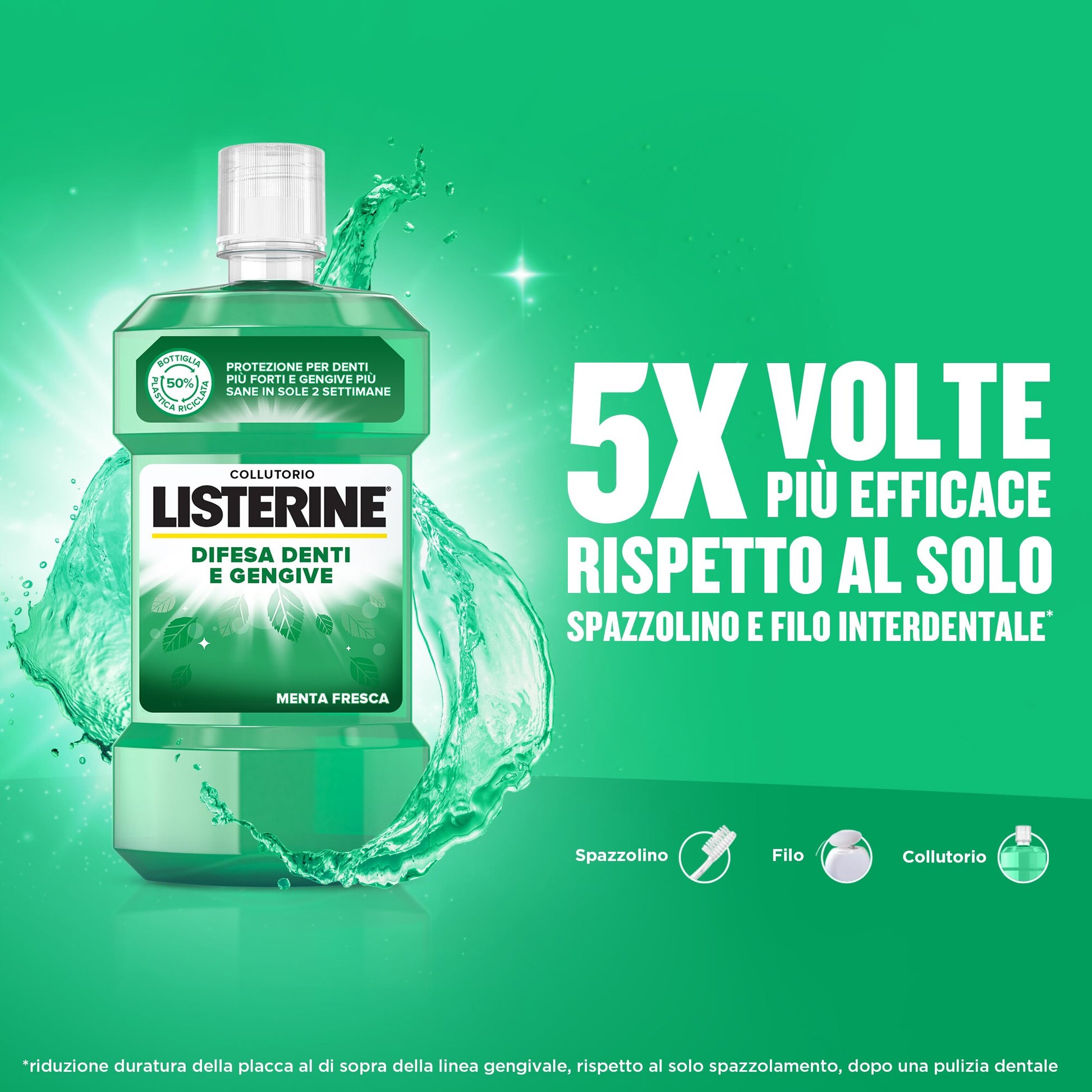 Listerine Collutorio Difesa Denti e Gengive 500 ml