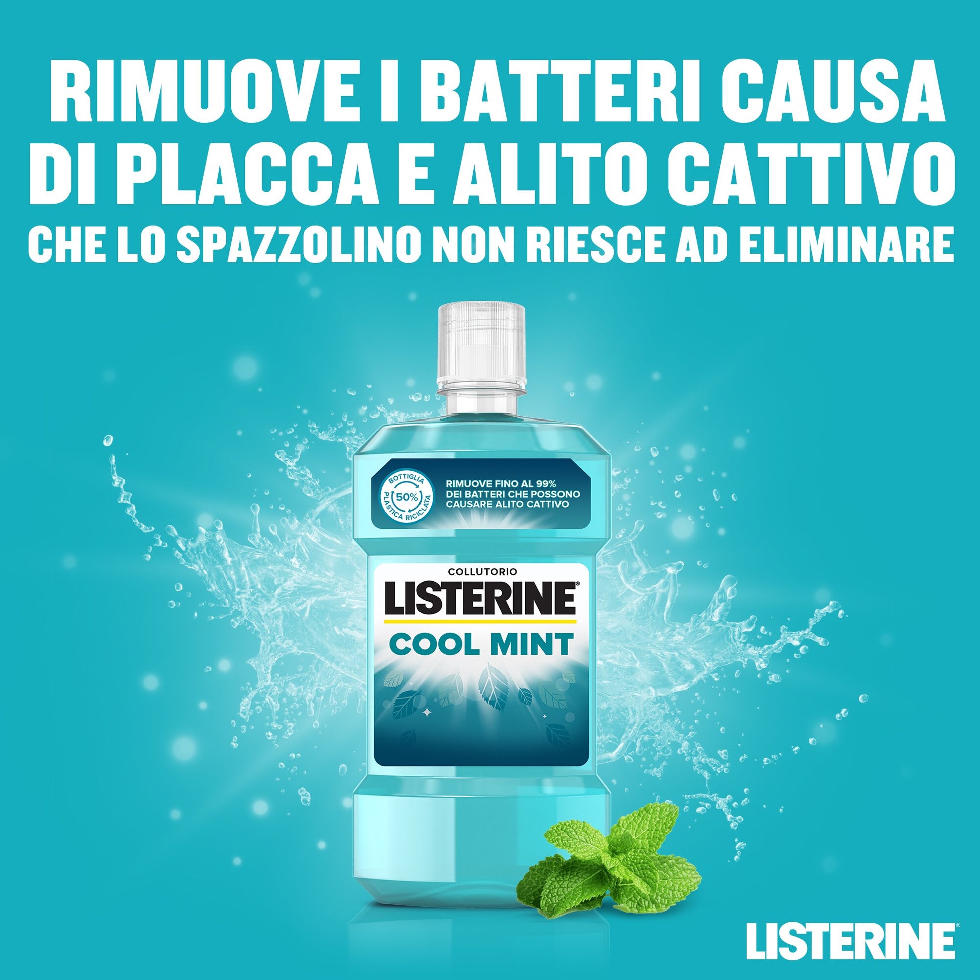 Listerine Cool Mint Collutorio alla Menta Anti Placca 500 ml