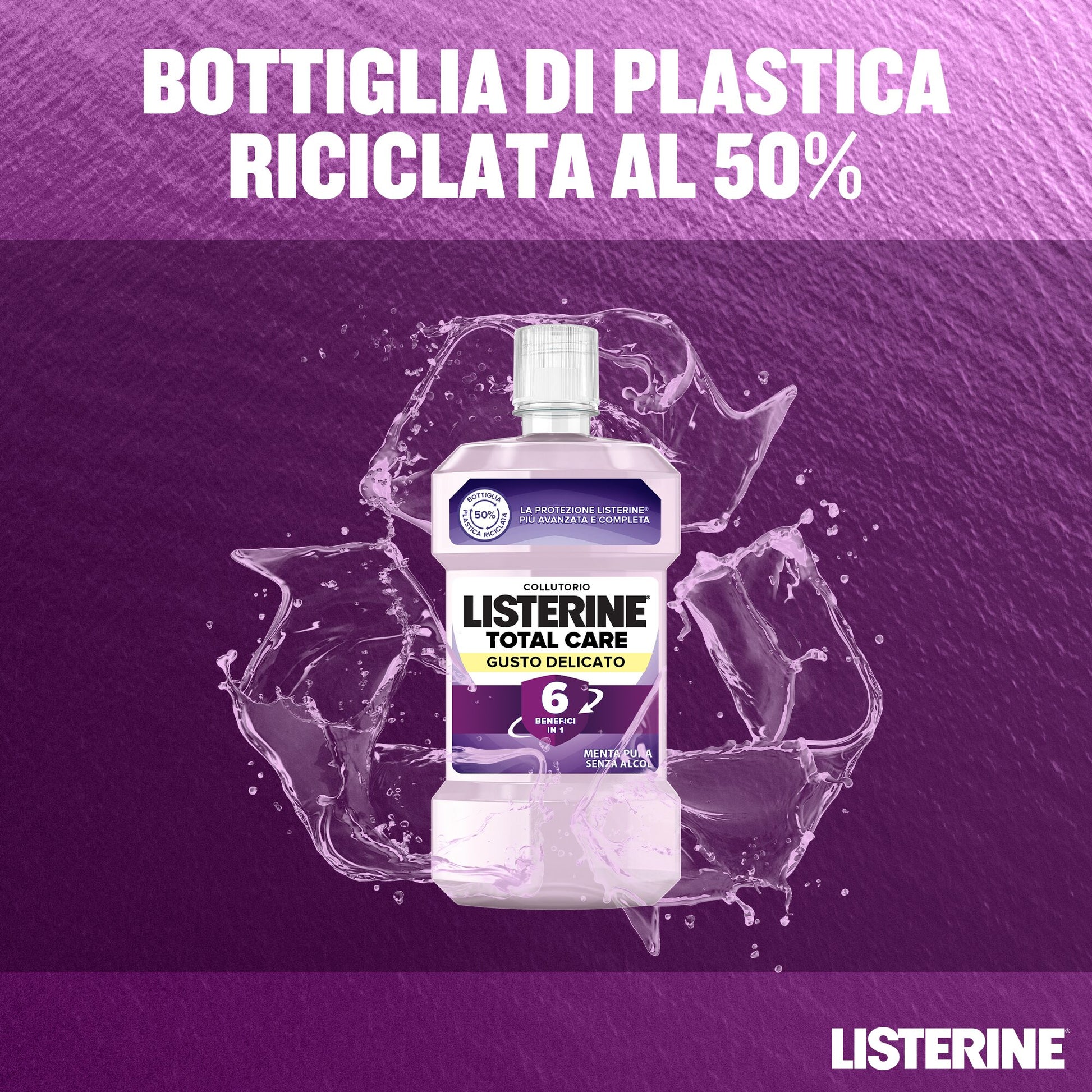 Listerine Total Care Collutorio Gusto Menta Delicato 500 ml