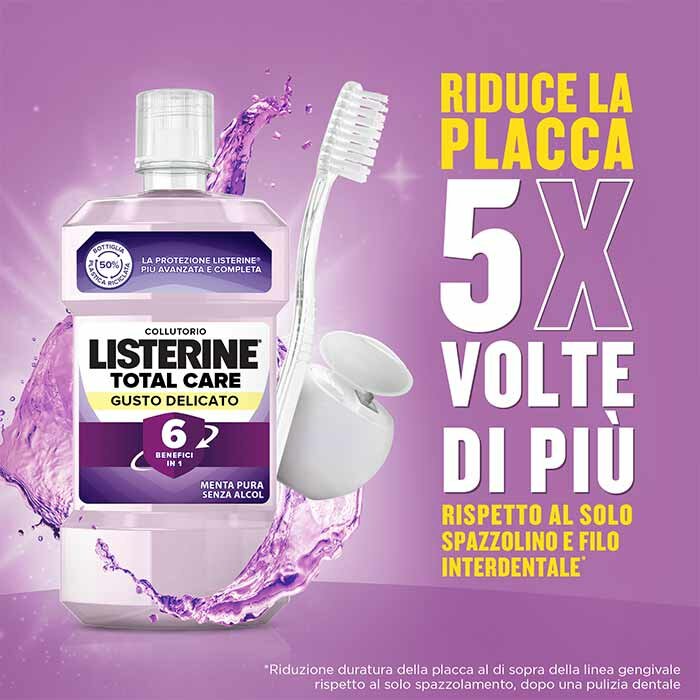 Listerine Total Care Delicato Collutorio Senza Alcool 2 x 500 ml