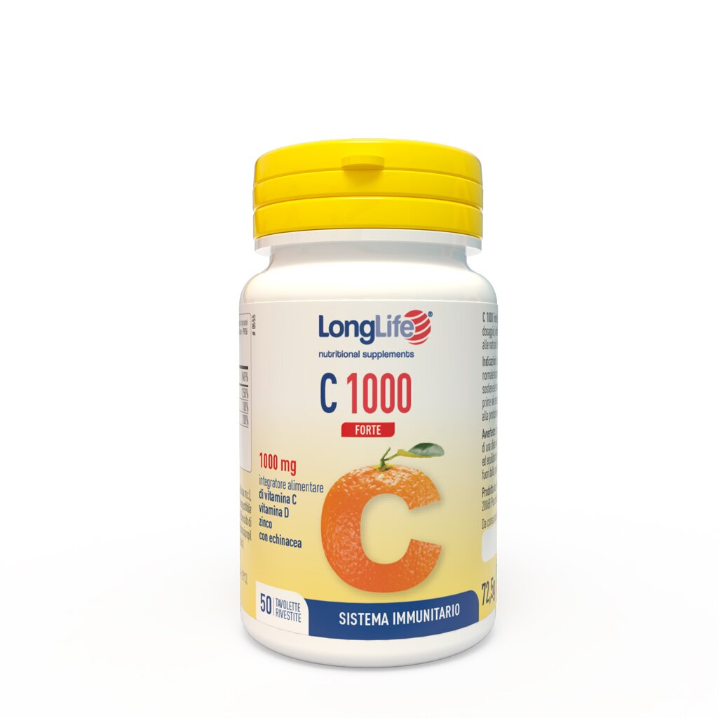 LongLife C 1000 Forte Integratore di Vitamina C Vitaminico 50 Tavolette