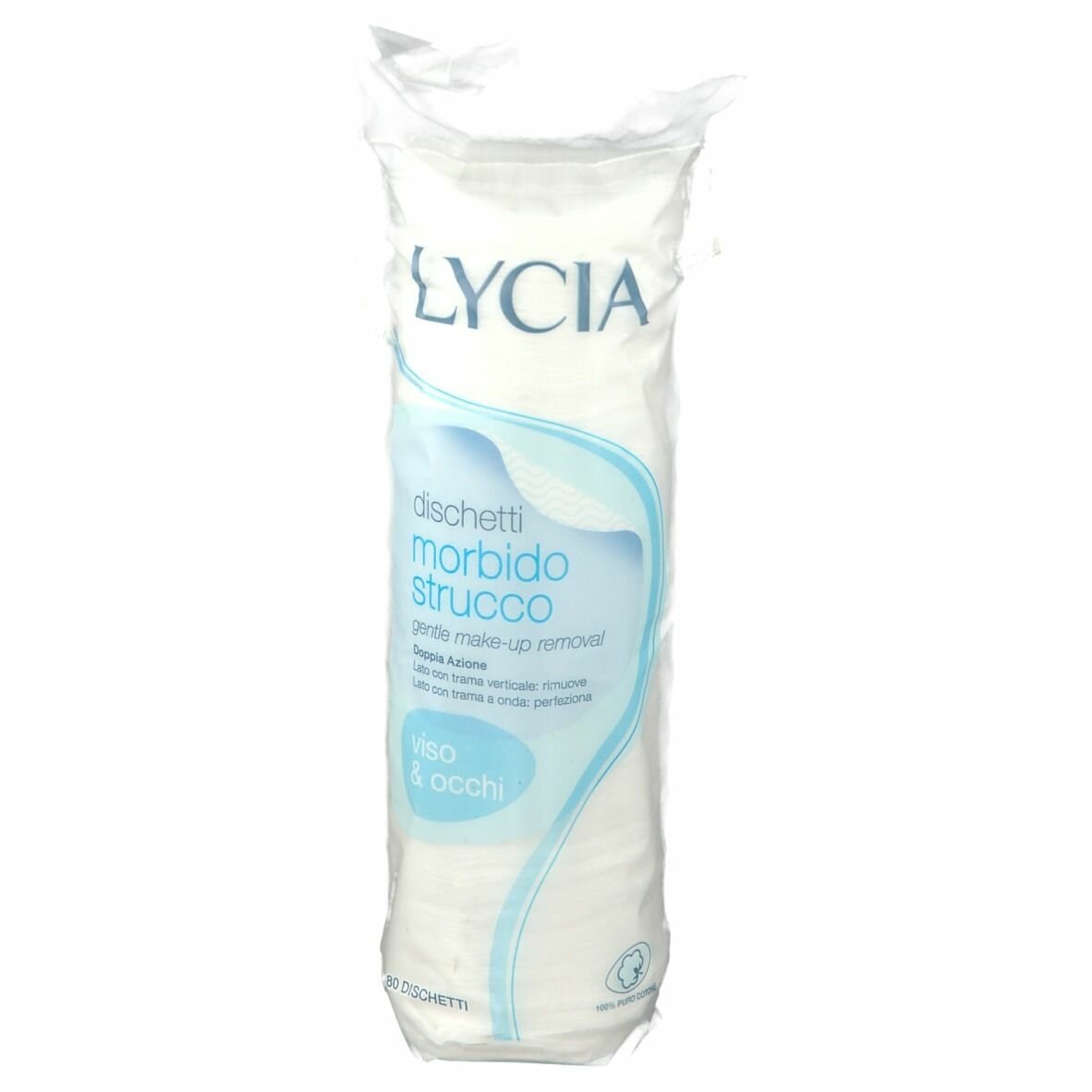 Lycia Dischetti Struccanti Viso e Occhi in Cotone 80 pezzi