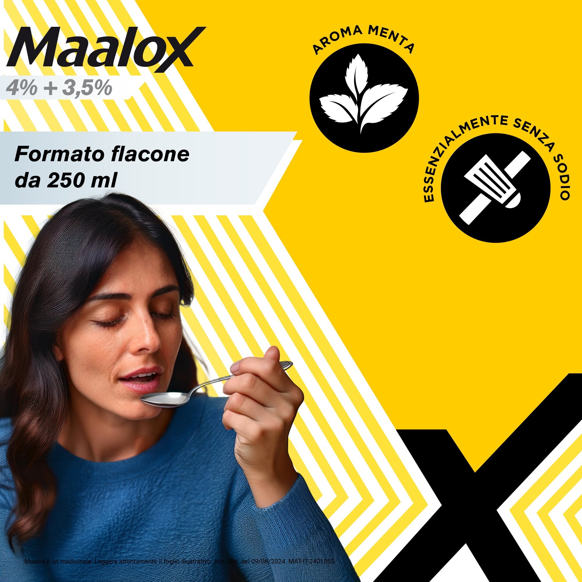 Maalox 400+400 Sospensione Orale Contro Acidità di Stomaco Occasionale 250 ml