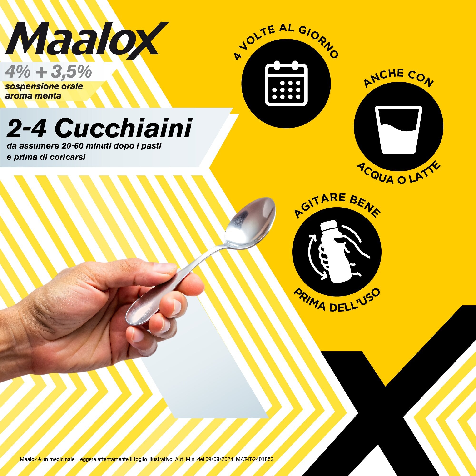 Maalox 400+400 Sospensione Orale Contro Acidità di Stomaco Occasionale 250 ml