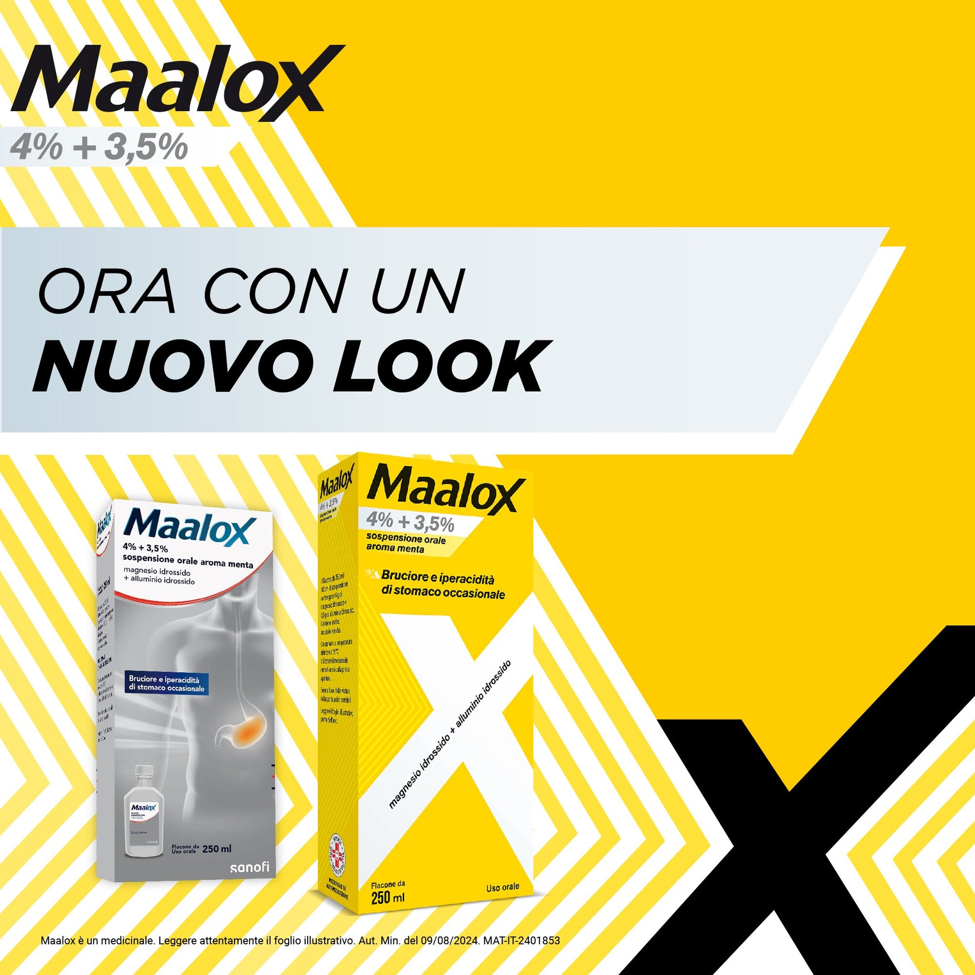 Maalox 400+400 Sospensione Orale Contro Acidità di Stomaco Occasionale 250 ml