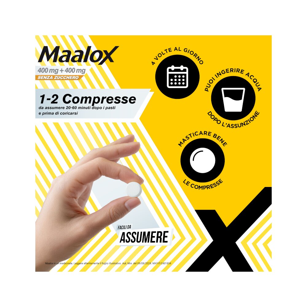 Maalox antiacido 30 compresse masticabili senza zucchero