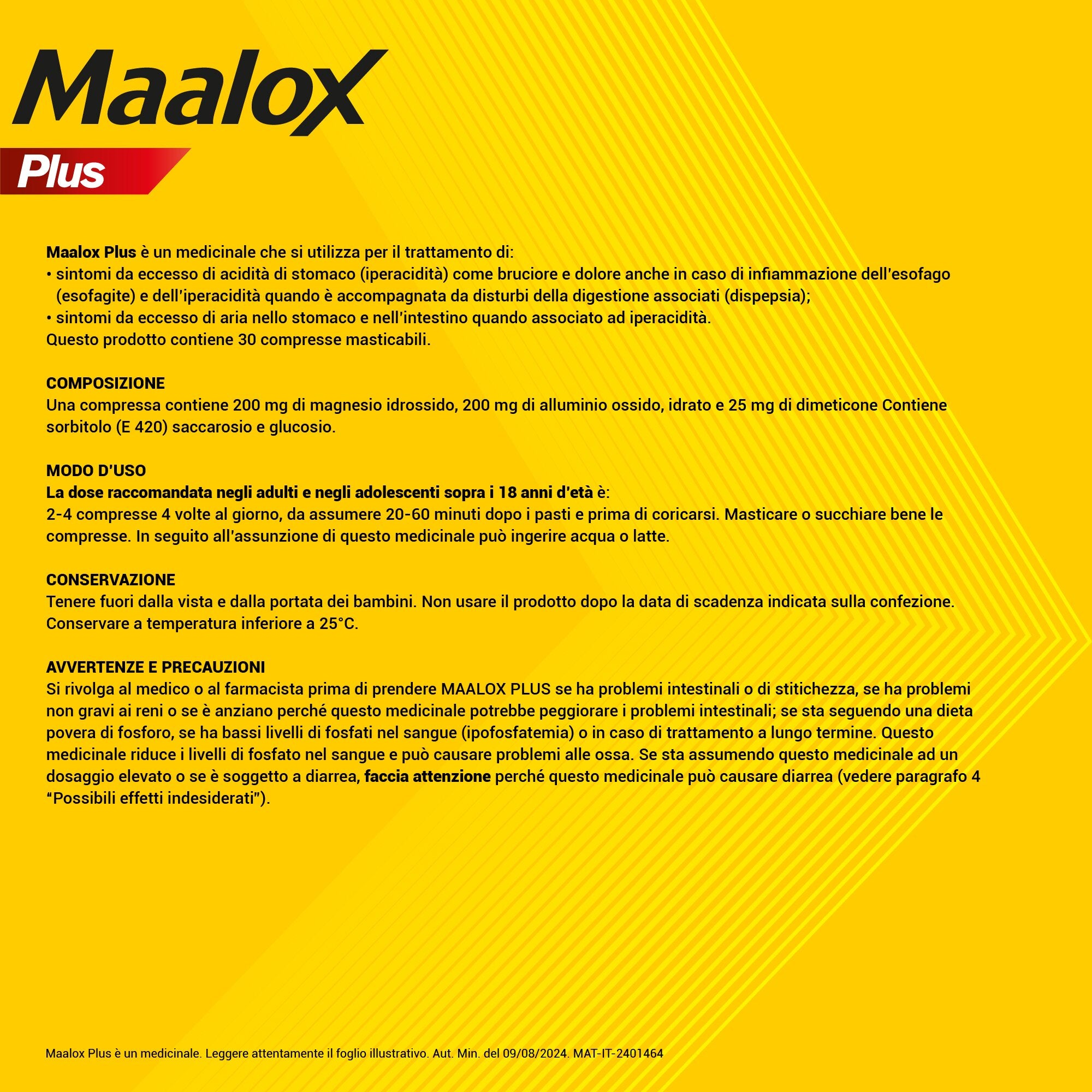 Maalox Plus Azione Rapida Contro Bruciore e Acidità di Stomaco 50 cpr