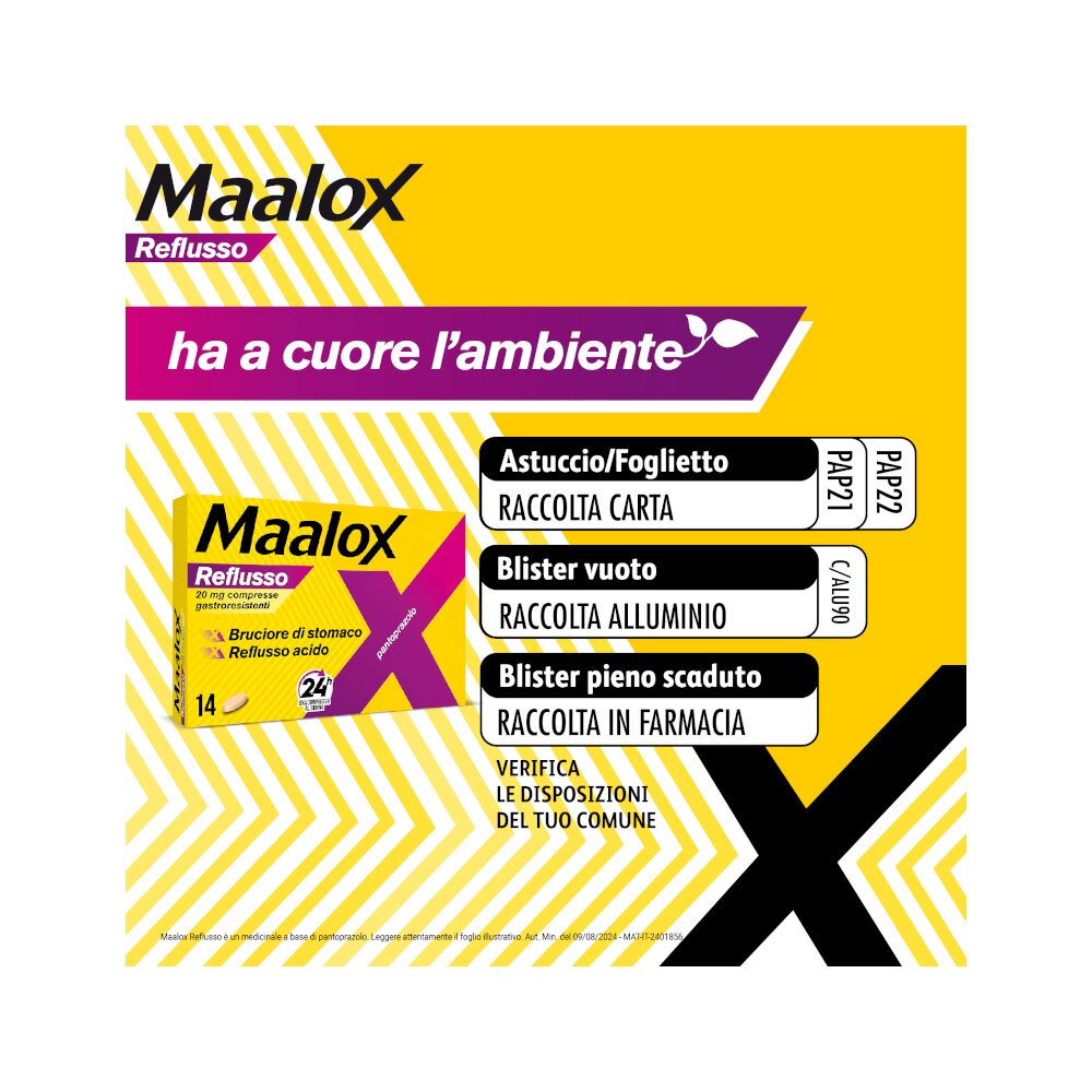 Maalox Reflusso 20 mg Pantoprazolo 14 Compresse