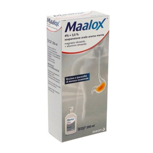 Maalox sospensione orale 4% + 3.5% aroma menta 250ml