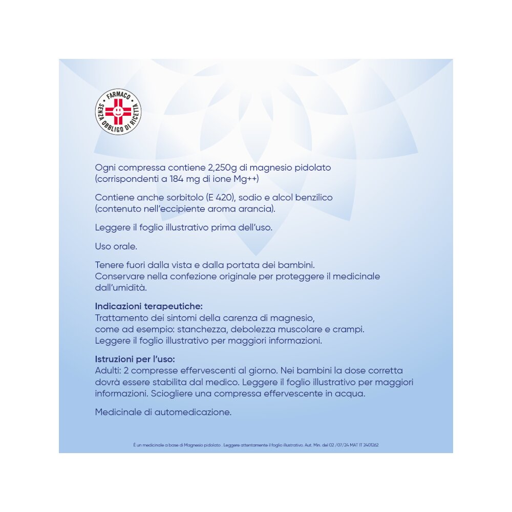 Mag2 20 Compresse Effervescenti 2,25g Magnesio Pidolato