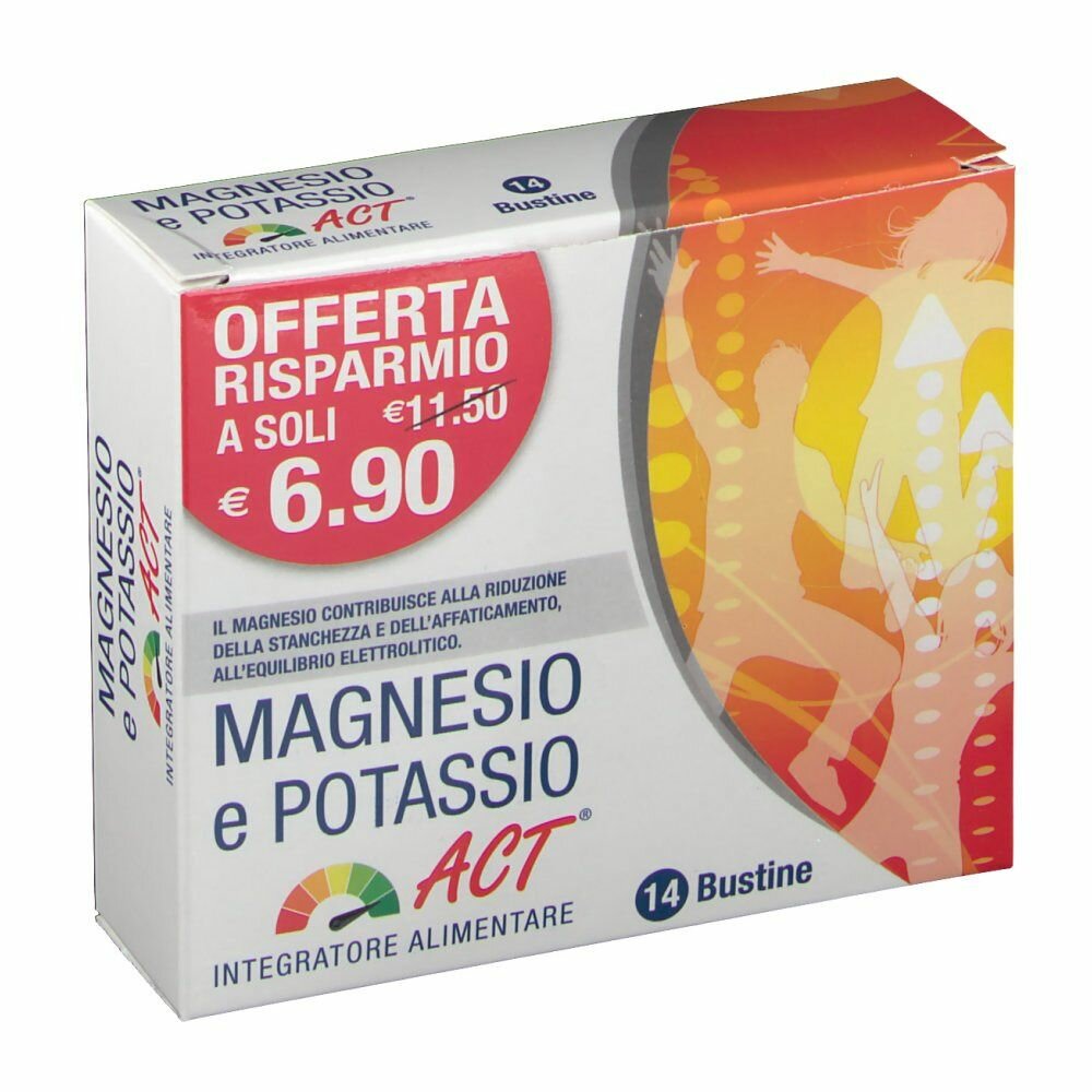 Magnesio e potassio act 14 bustine 5 g