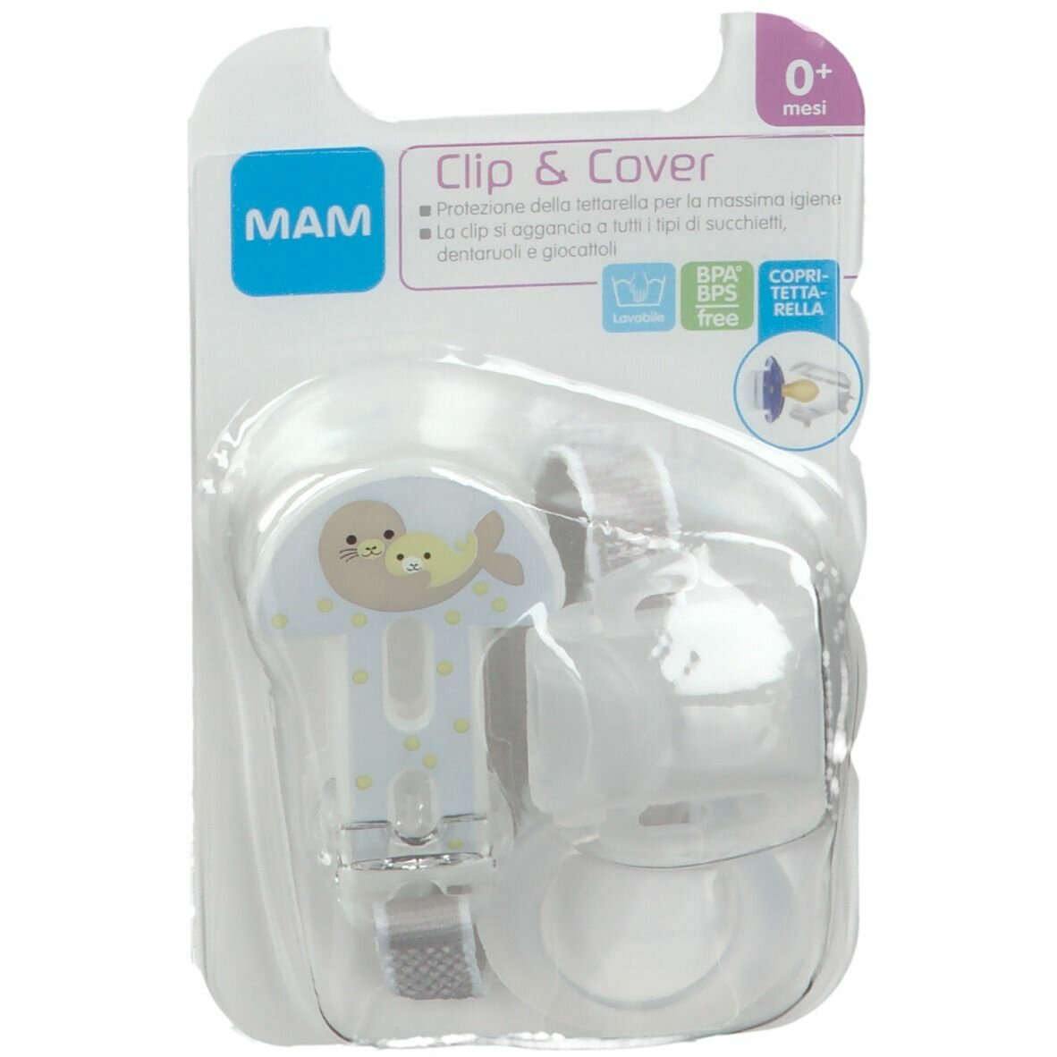 Mam porta succhietto clip&cover neutro