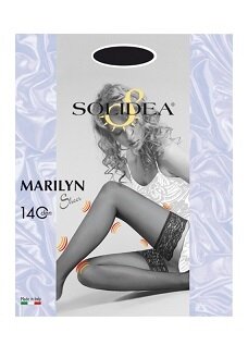 Marilyn 140 sheer calza autoreggente blu scuro 1