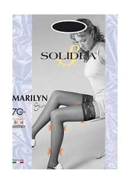 Marilyn 70 sheer calza autoreggente blu scuro 1