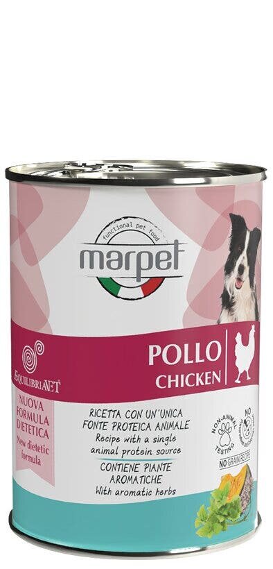 Marpet aequilibriavet dog pollo cibo umido per cani adulti scatoletta 400g