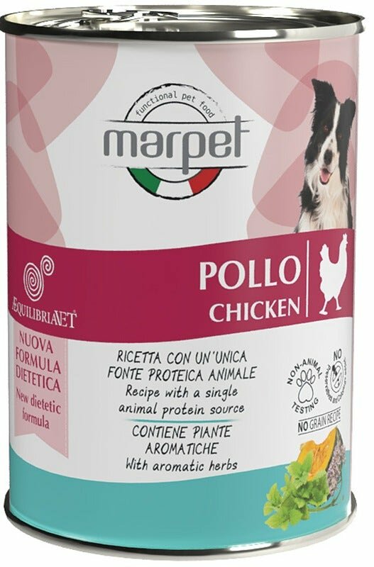 Marpet aequilibriavet dog pollo cibo umido per cani adulti scatoletta 400g