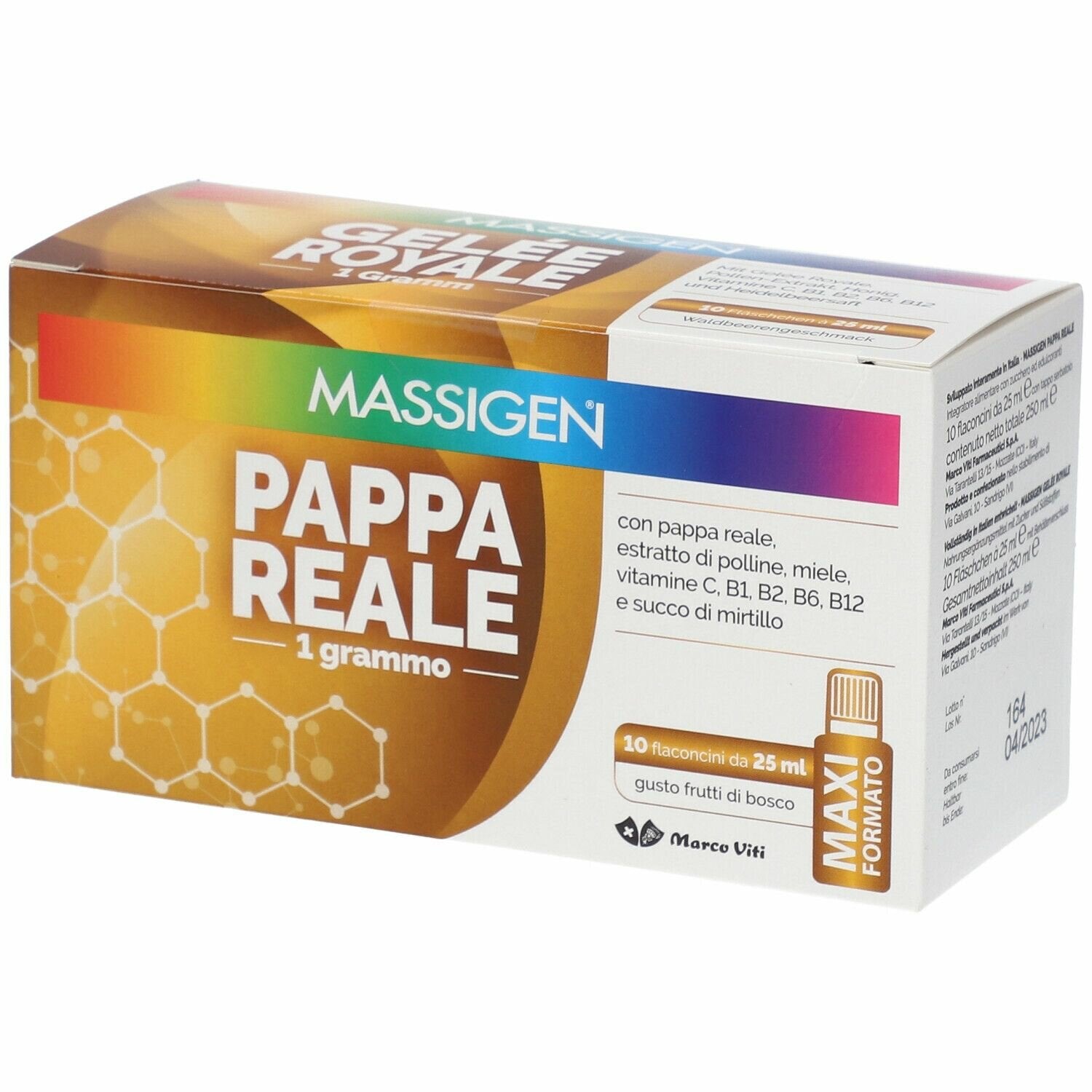 Massigen pappa reale 10 flaconi da 25 ml