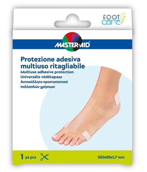 Master-aid foot care protezione adesiva multiuso ritagliabile 50x9,5 cm