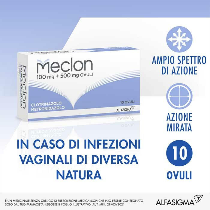 Meclon Ovuli vaginali 100 mg + 500 mg Metronidazolo