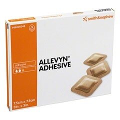Allevyn adhesive medicazione sterile adesiva 7,5 cm x 7,5 cm 3 pezzi