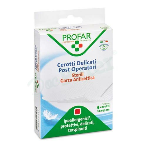 Medicazione post operatoria sterile garza antiaderente 10x15cm 4 pezzi profar