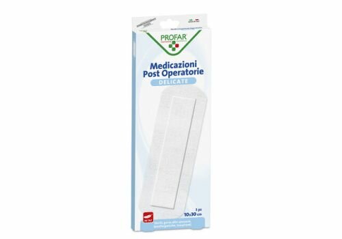 Medicazione post operatoria sterile garza antiaderente 10x30 cm 3 pezzi profar