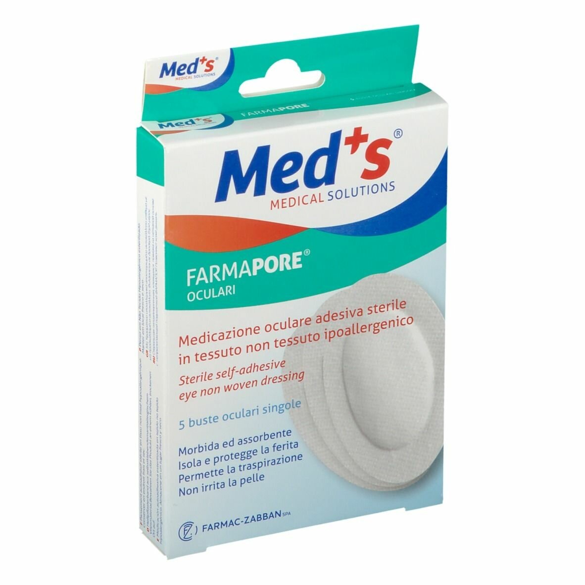 Meds pore medicazione adesiva oculare 5 pezzi
