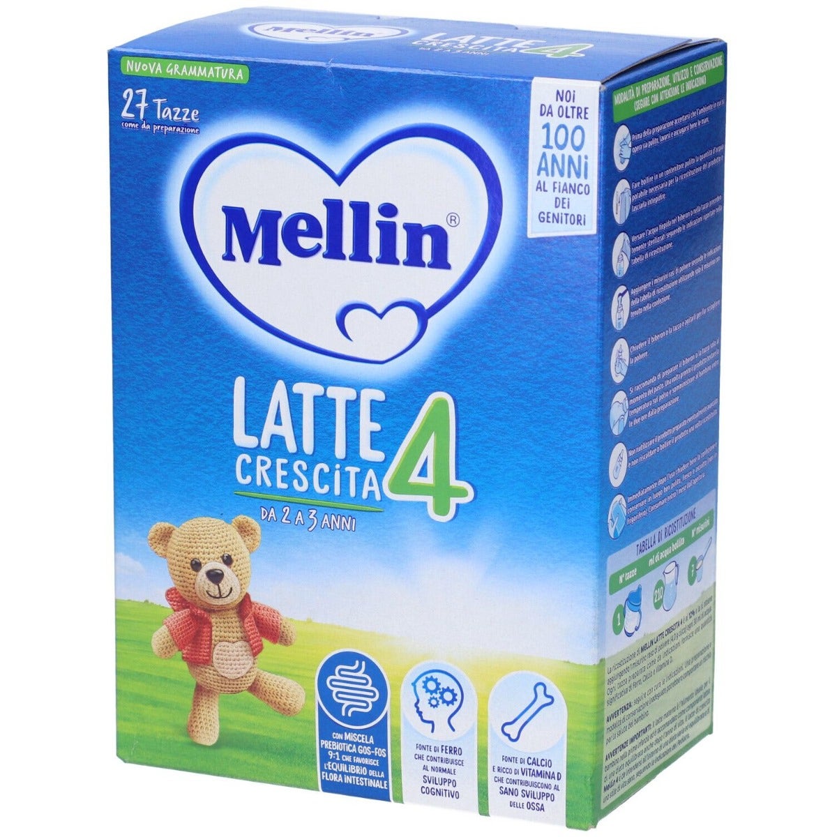 Mellin 4 latte 2 buste da 385 g