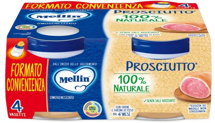 Mellin omogeneizzato prosciutto 4 x 80g