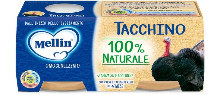 Mellin omogeneizzato tacchino 2 x 80 g