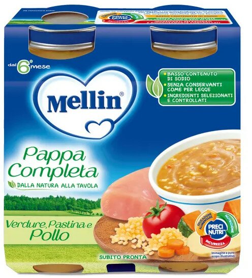 Mellin pappa completa pollo 250 g 2 pezzi