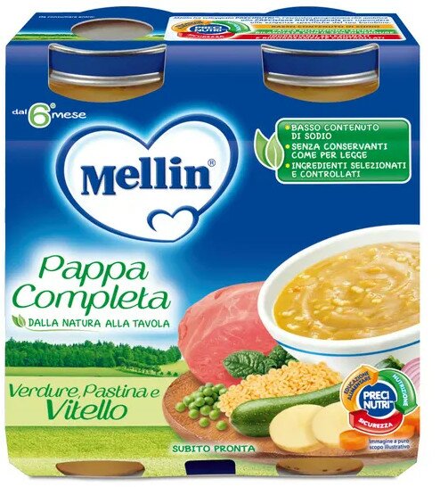 Mellin pappa completa vitello 250 g 2 pezzi