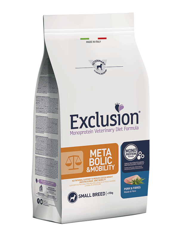 Exclusion Monoprotein Veterinary Diet Formula Metabolic/Mobility Crocchette Maiale E Fibre Taglia Small Sacco 7kg
