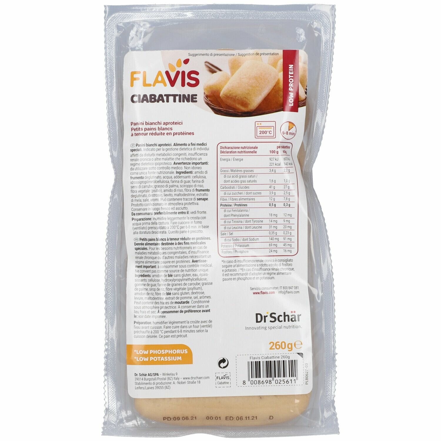 Mevalia flavis ciabattine aproteiche 260 g