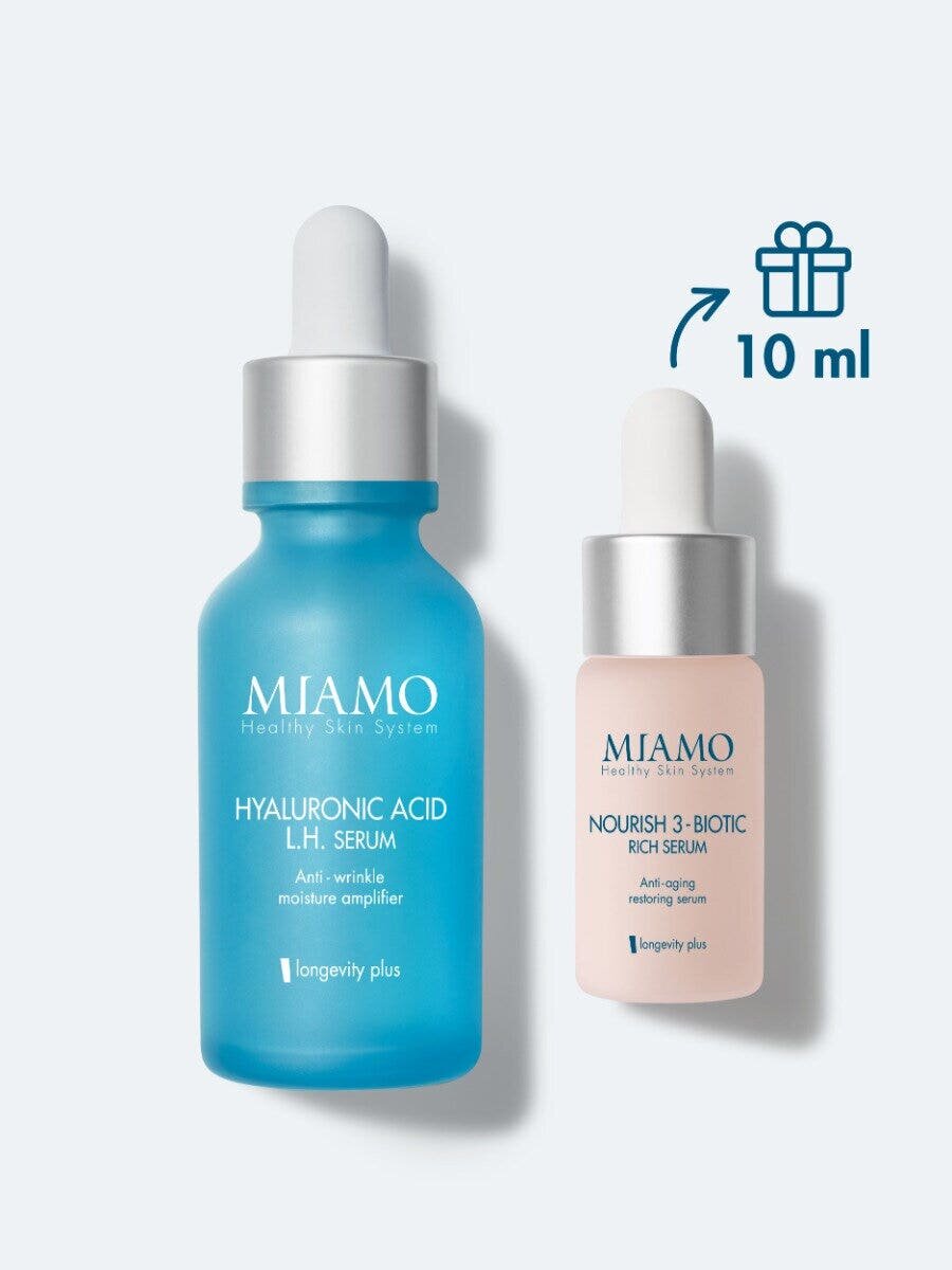 Miamo kit protocollo plump & nourish hyaluronic acid l.h. serum 30ml + nourish 3-biotic rich serum 10ml