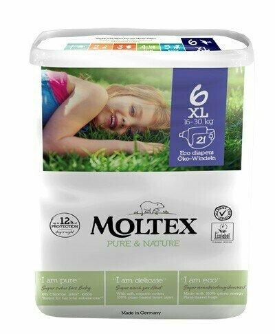 Moltex pure & nature pannolini xl 16-30 kg taglia 6 21 pezzi