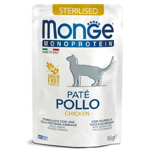 Monge Cat Adult Sterilised Monoprotein Paté Pollo Bustina 85g 