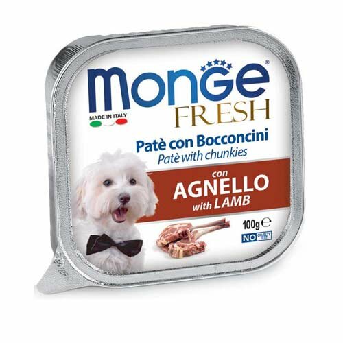 Monge Fresh Dog Paté e Bocconcini con Agnello 100g