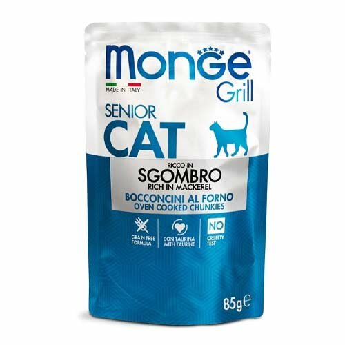 Monge Grill Senior Cibo Umido Per Gatti Adulti allo Sgombro 85g