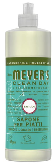 Mrs meyer's clean day sapone piatti basilico 473 ml