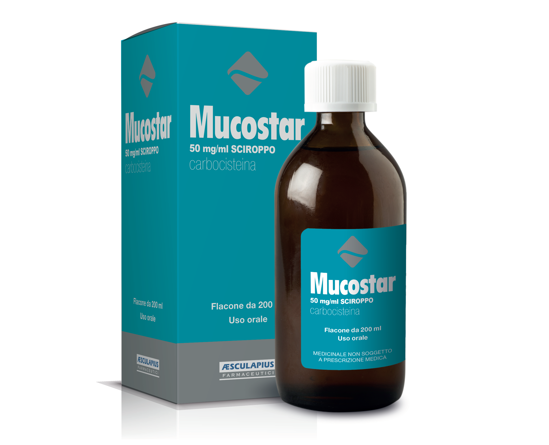 Mucostar sciroppo 50 mg/ml carbocisteina flacone 200 ml