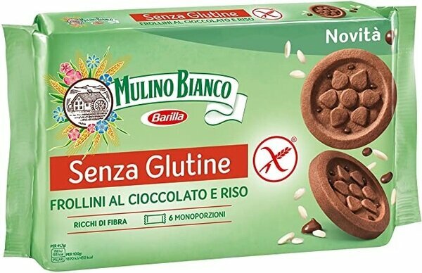 Mulino bianco senza glutine frollini al cioccolato e riso 6monoporzioni da 41,66 g
