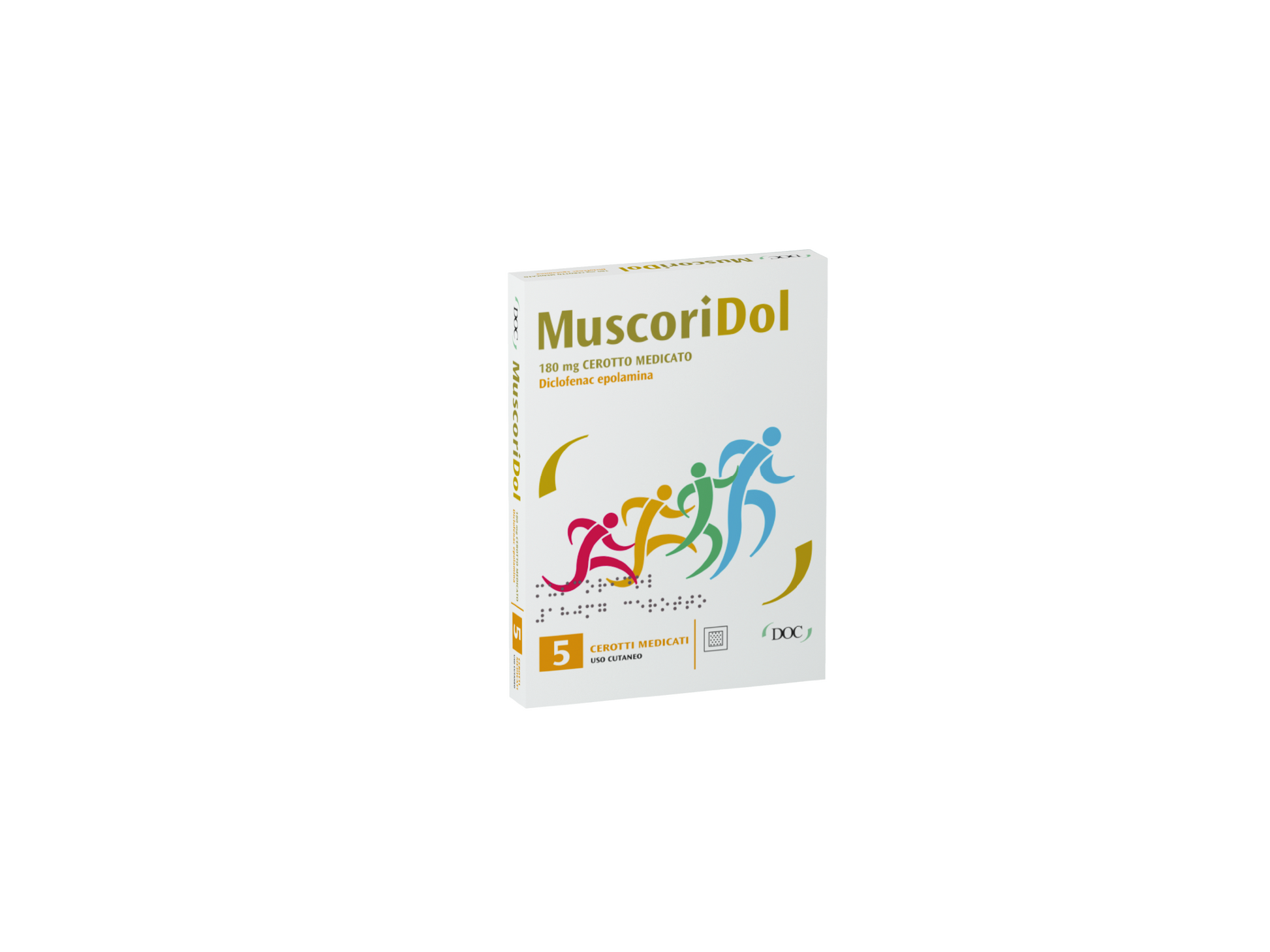 Muscoridol 180 mg cerotto medicato 5 cerotti in bustina in pap/pe/al/emaa