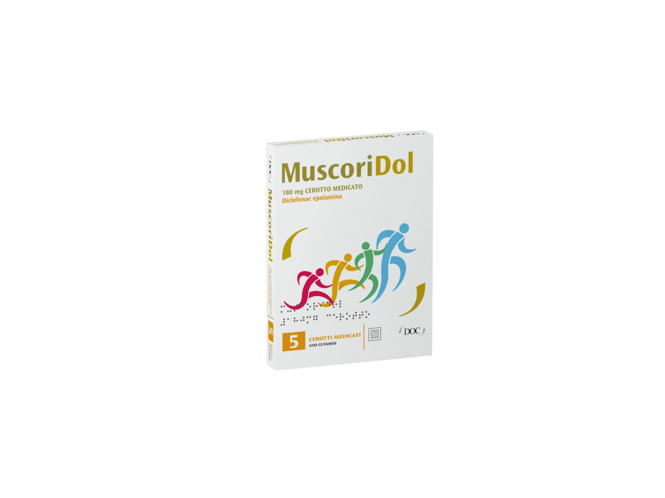 Muscoridol 180 mg cerotto medicato 5 cerotti in bustina in pap/pe/al/emaa