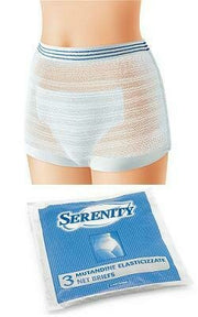 Mutandina elastica rettangolare a rete serenity xs 3 pezzi