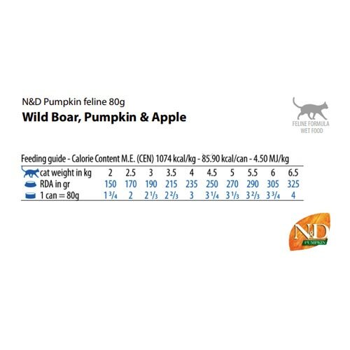 N&D Pumpkin Mangime Gatti Umido Gusto Cinghiale Mela e Zucca 80g