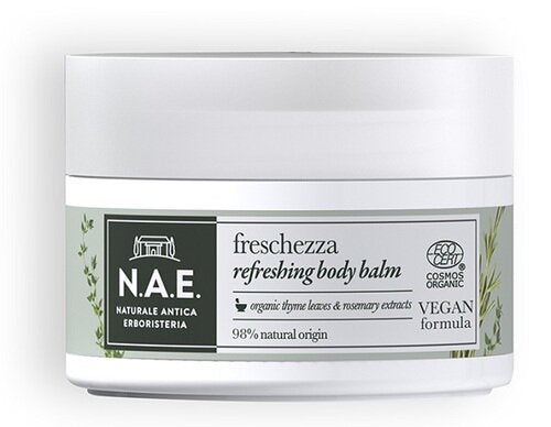 Nae balsamo corpo freschezza crema idratante corpo estratti foglie timo biologico rosmarino formula vegana 200 ml