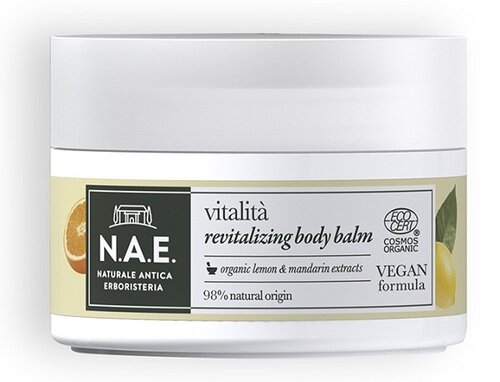 Nae balsamo corpo vitalita' crema idratante corpo estratti foglie limone mandarino biologici formula vegana 200 ml