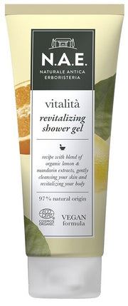 Nae docciaschiuma vitalita' bagnoschiuma estratti foglie limone mandarino biologici formula vegana 200 ml