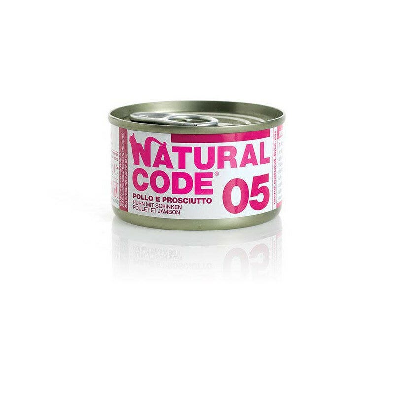 Natural code 05 pollo e tacchino gatti adulti lattina 85g